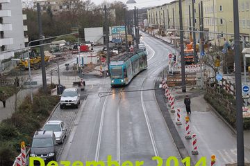 Straßenbahnbau in der Stresemannallee: Eröffnung der Strecke am 13. Dezember  2014